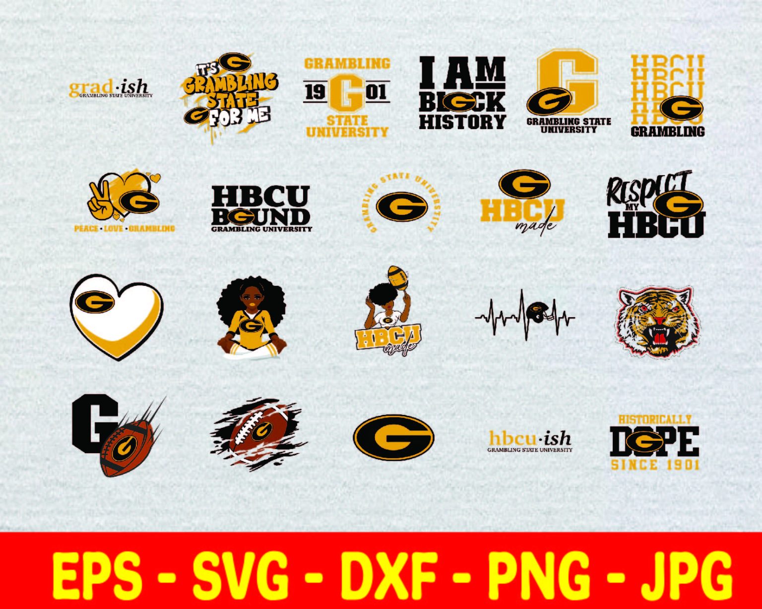 Grambling State Svg Hbcu Svg Collections Hbcu Team Football Svg