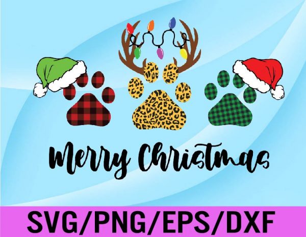 Merry Christmas paws png, Christmas sublimation designs download, Svg ...