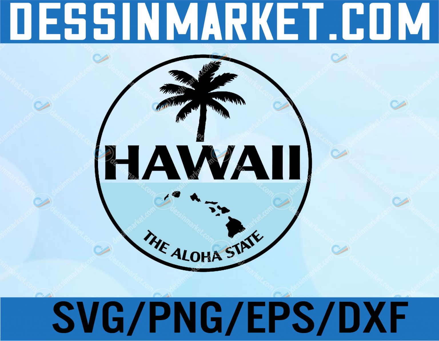 Hawaii The Aloha State – Aloha Hawaiian Palm Svg, Eps, Png, Dxf ...