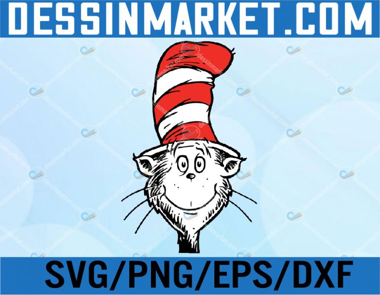 Dr Seuss Svg, Cat in hat svg, Dr Seuss Vector, Cat In The Hat Svg, Dr ...