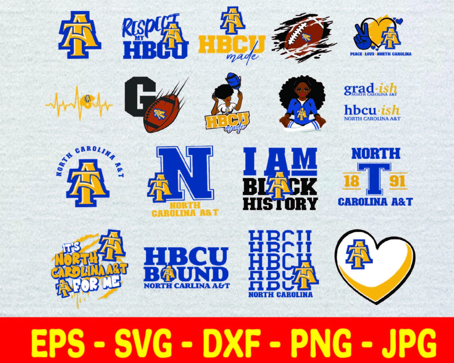 North Carolina A & T Svg, HBCU Svg Collections, HBCU team, Football Svg ...