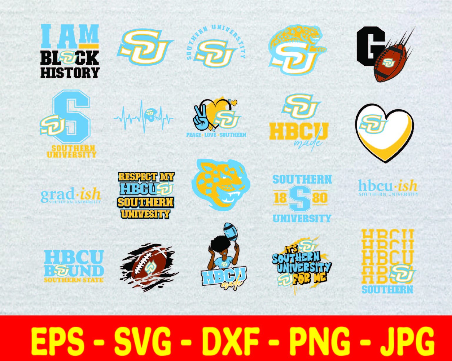 Southern University Svg, HBCU Svg Collections, HBCU Team, Football Svg ...